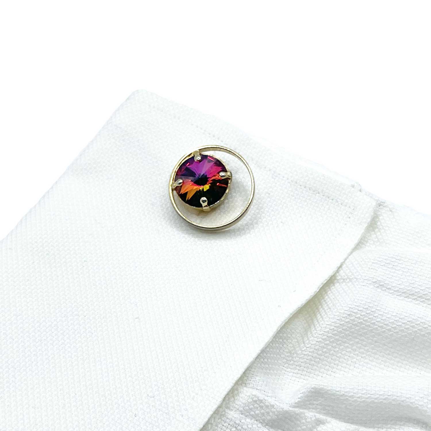 1960s rivoli rhinestone cufflinks