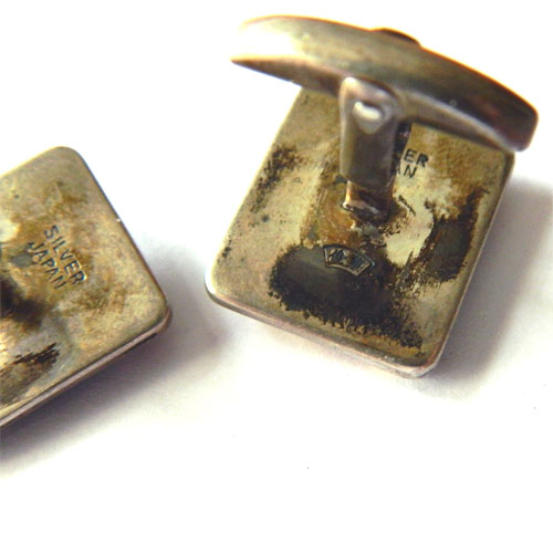 1950's Toshikane silver Samurai cuff links