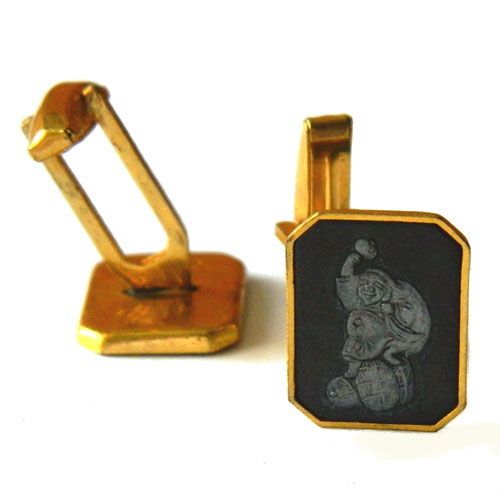 Vintage Japanese damascene cuff links
