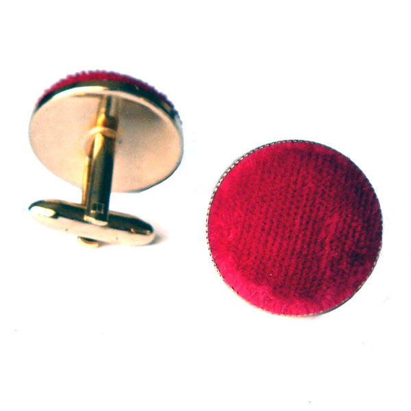 Red velvet cuff links