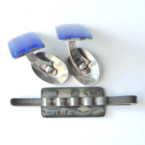 1920's enameled sterling cufflinks