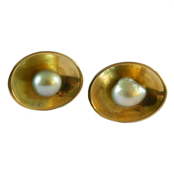 Sterling pearl cufflinks