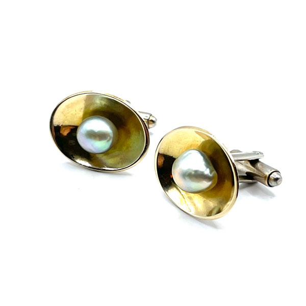 Sterling pearl cufflinks