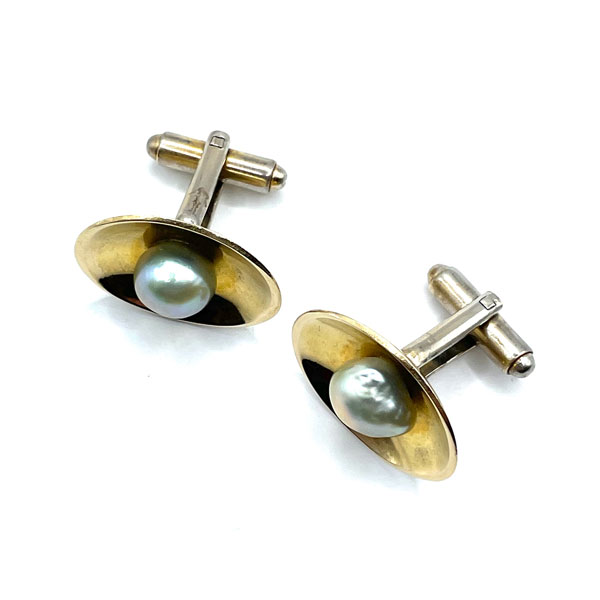 Sterling pearl cufflinks