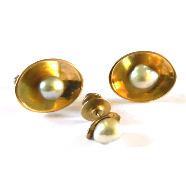 Sterling pearl cufflinks