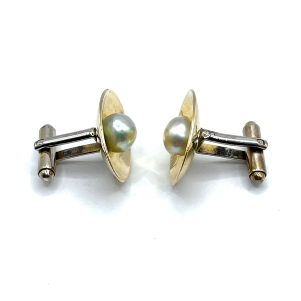 Sterling pearl cufflinks