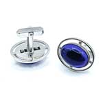 blue and silver cufflinks