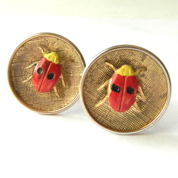 1960's ladybug cuff links