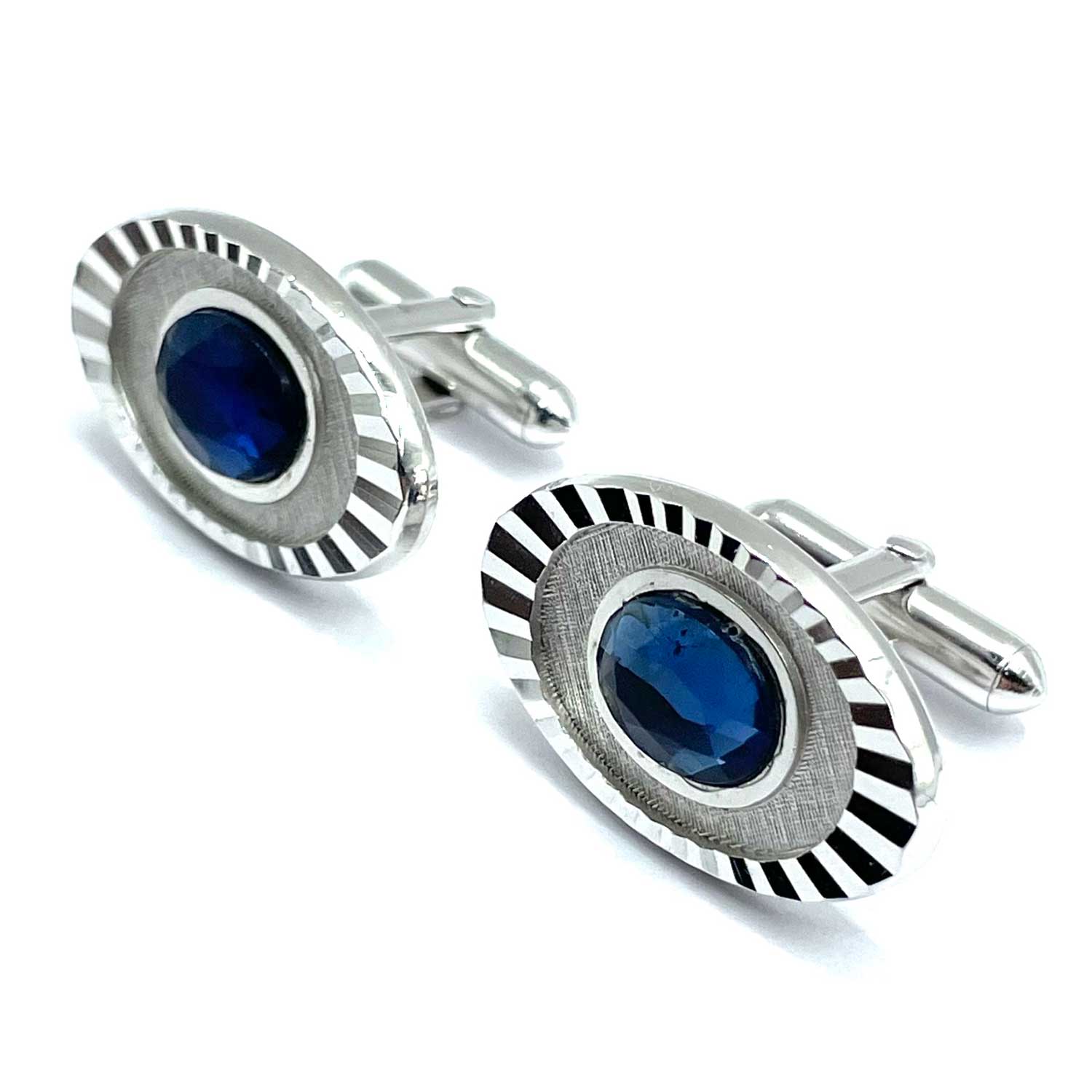 1950s Swank cobalt blue cufflinks