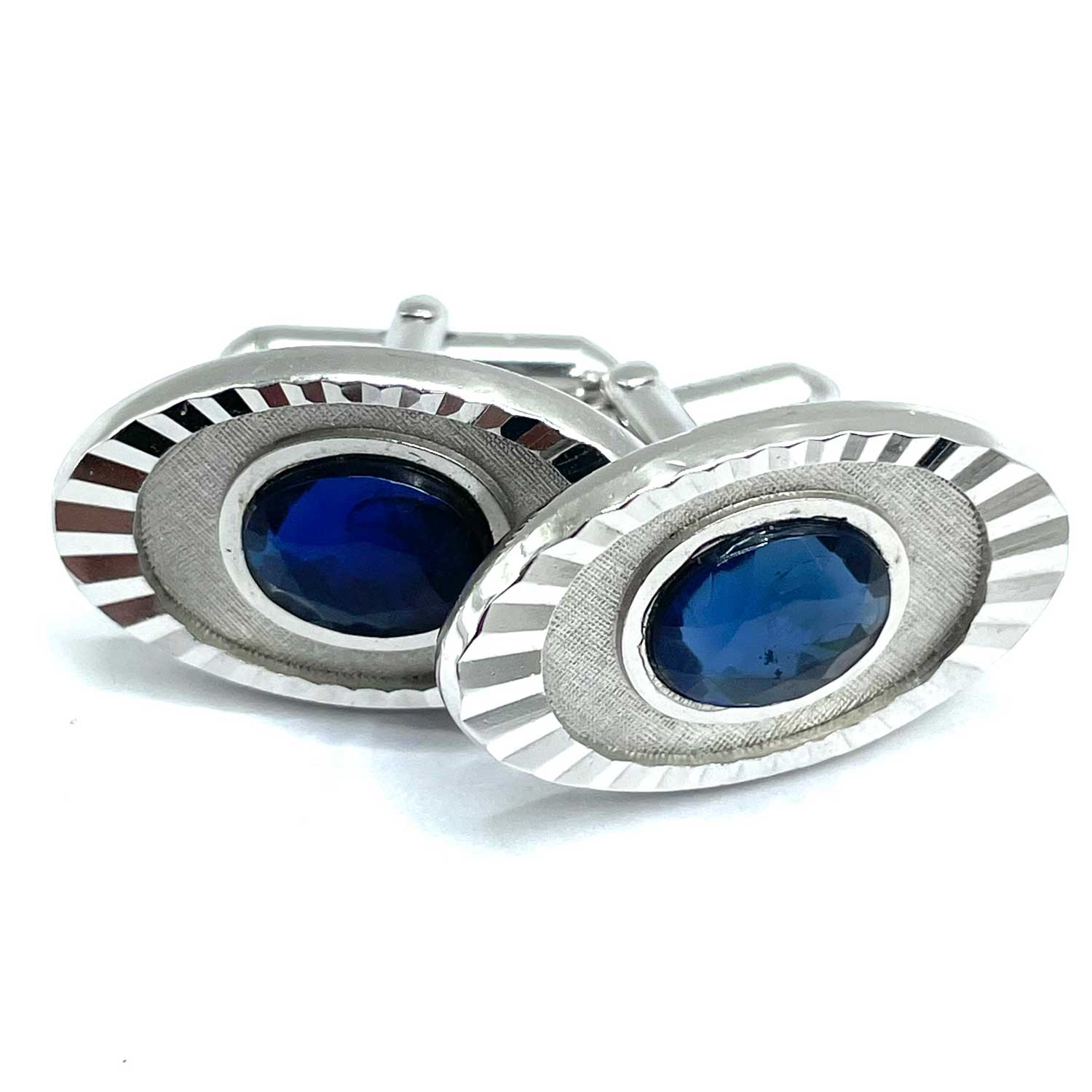 1950s Swank cobalt blue cufflinks