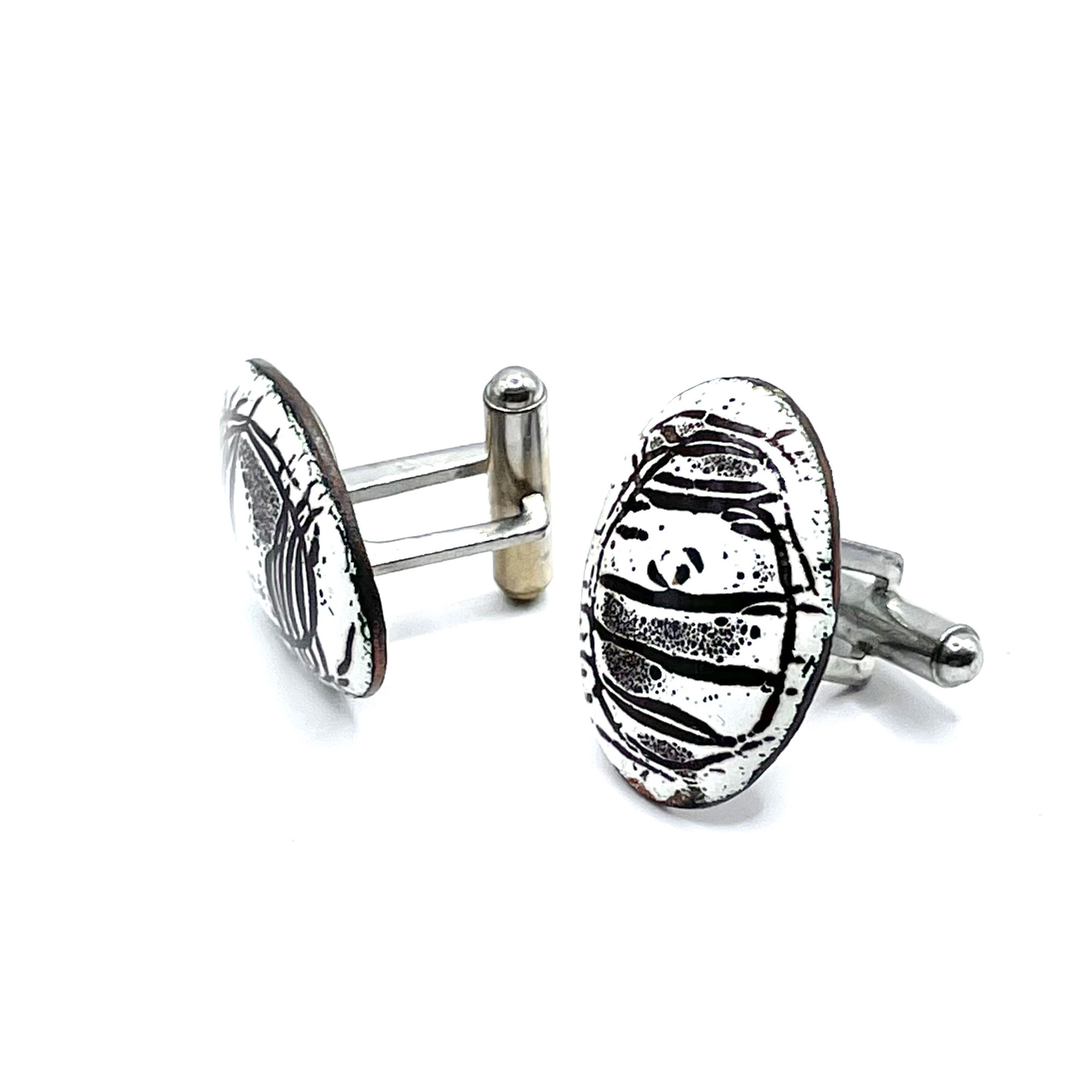 hand enameled copper cufflinks