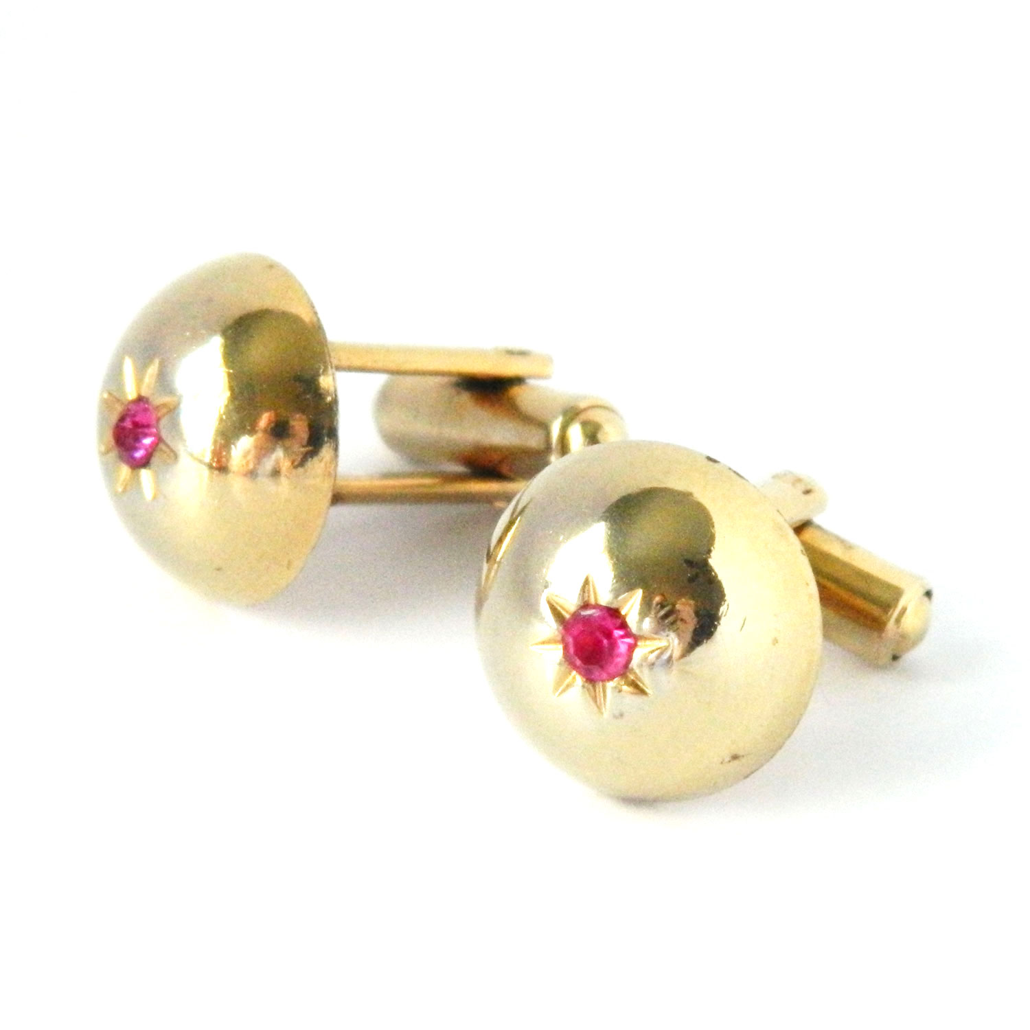 Pink rhinestone cuff links