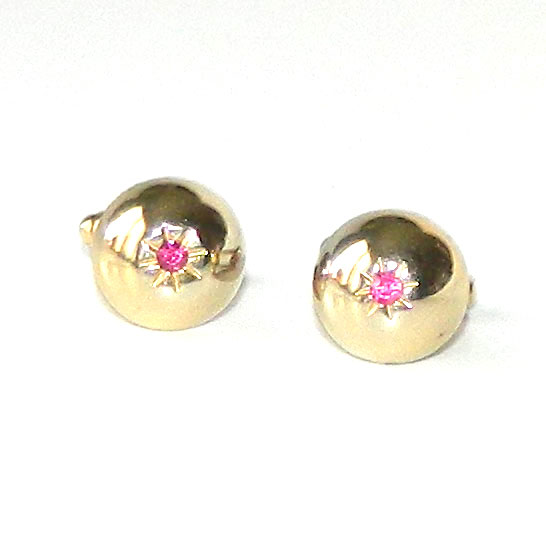 Pink rhinestone cuff links