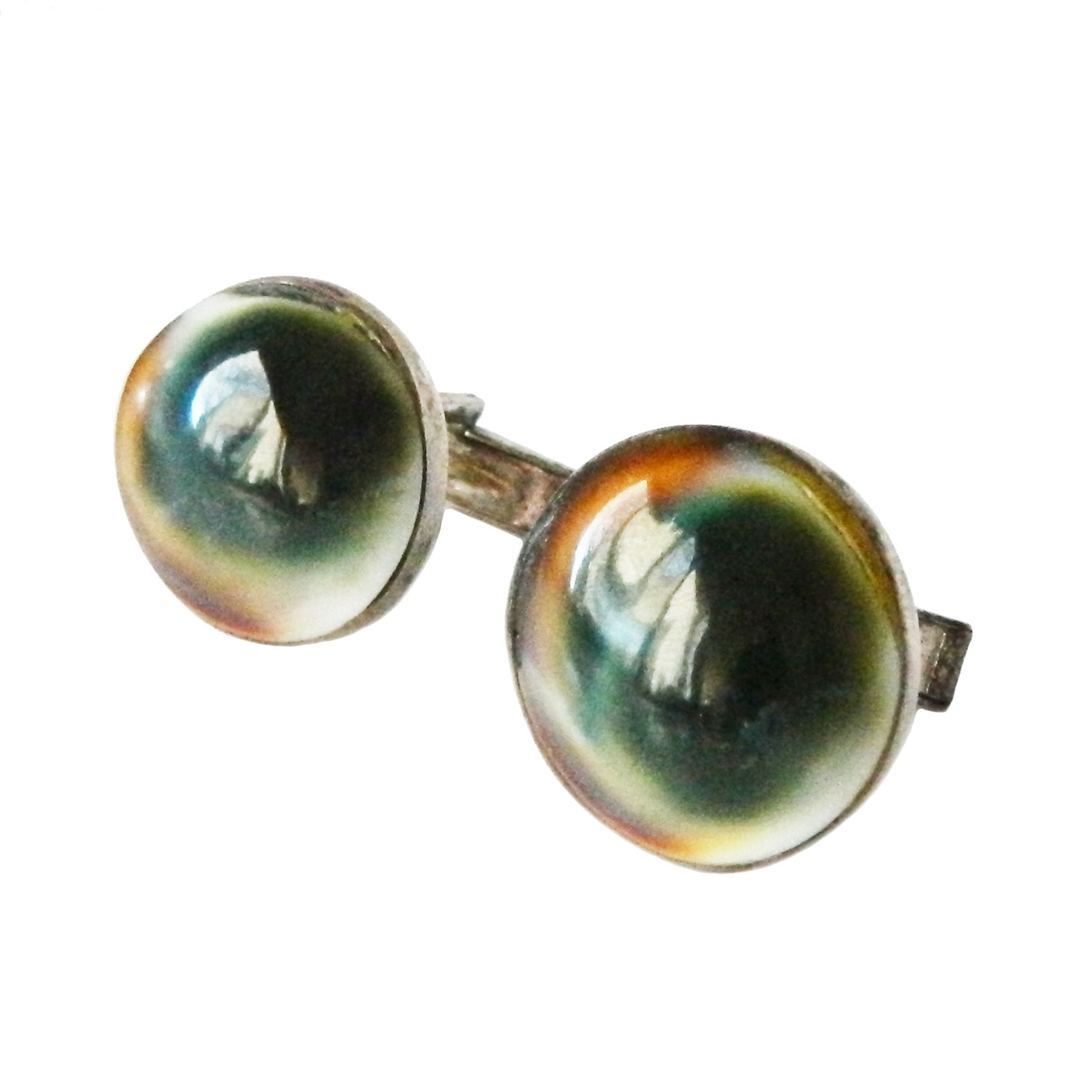 Sterling operculum shell cufflinks