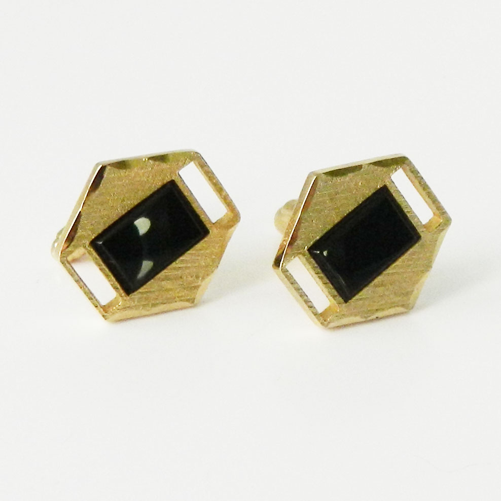 Black onyx cuff links