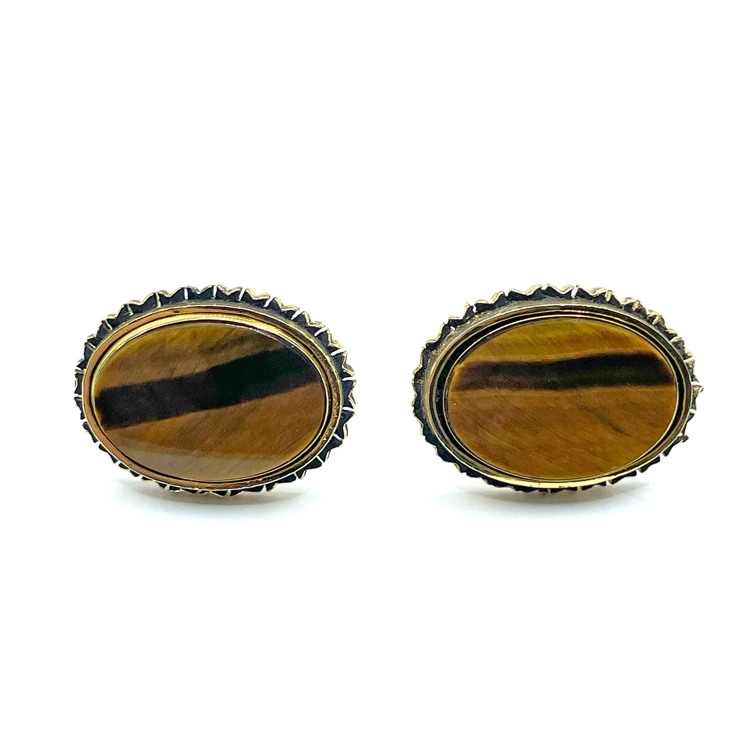 Vintage tiger eye wrap cuff links