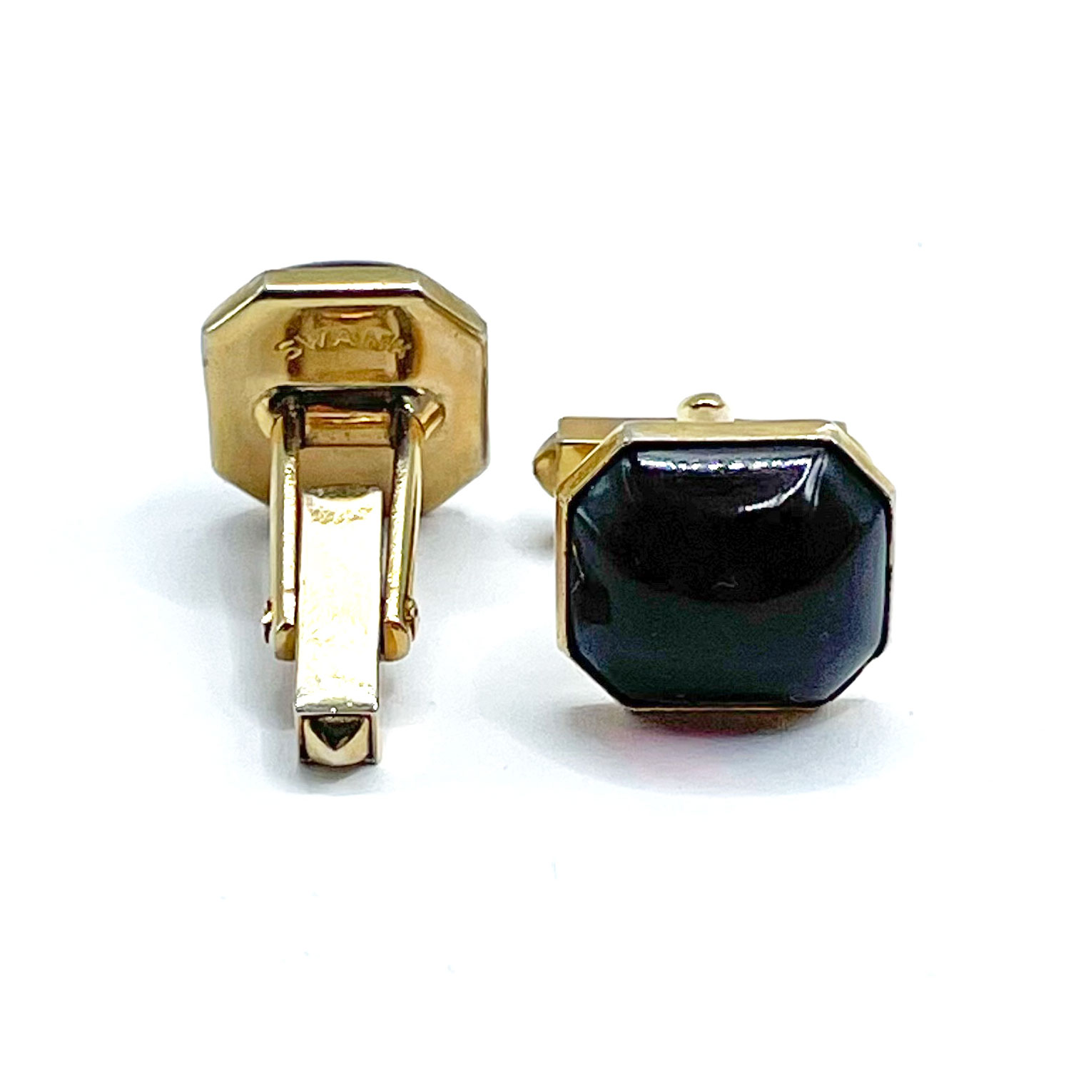 1920s enameled rectangular snap cufflinks
