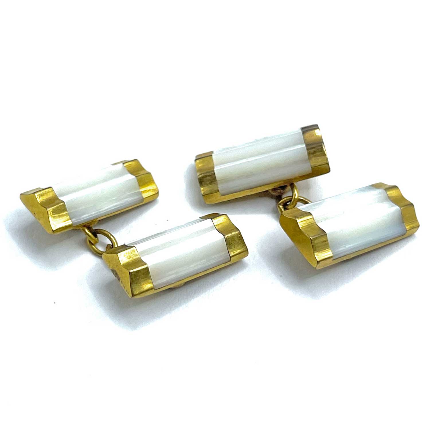 1920s mother of pearl rectangular cufflinks