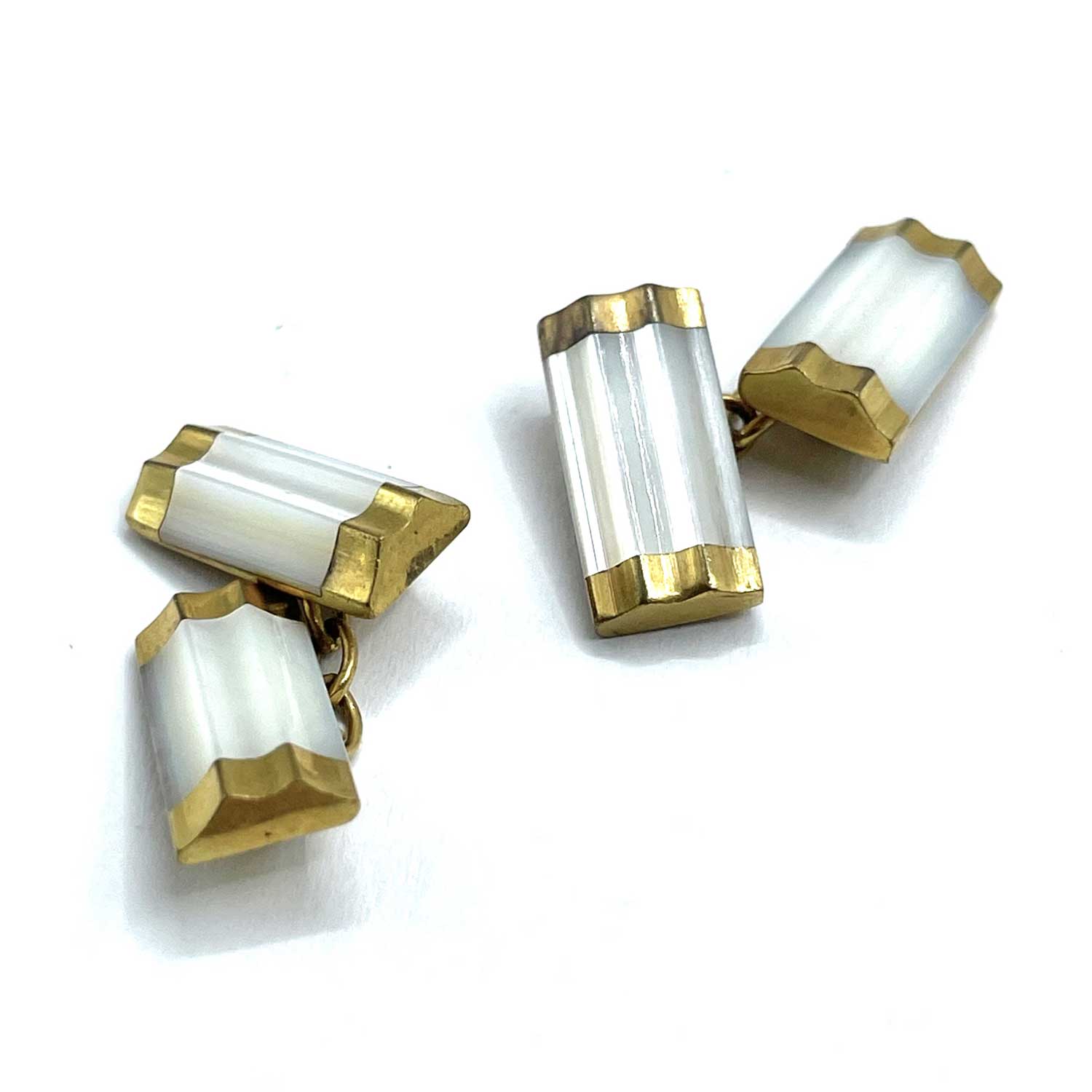 1920s mother of pearl rectangular cufflinks