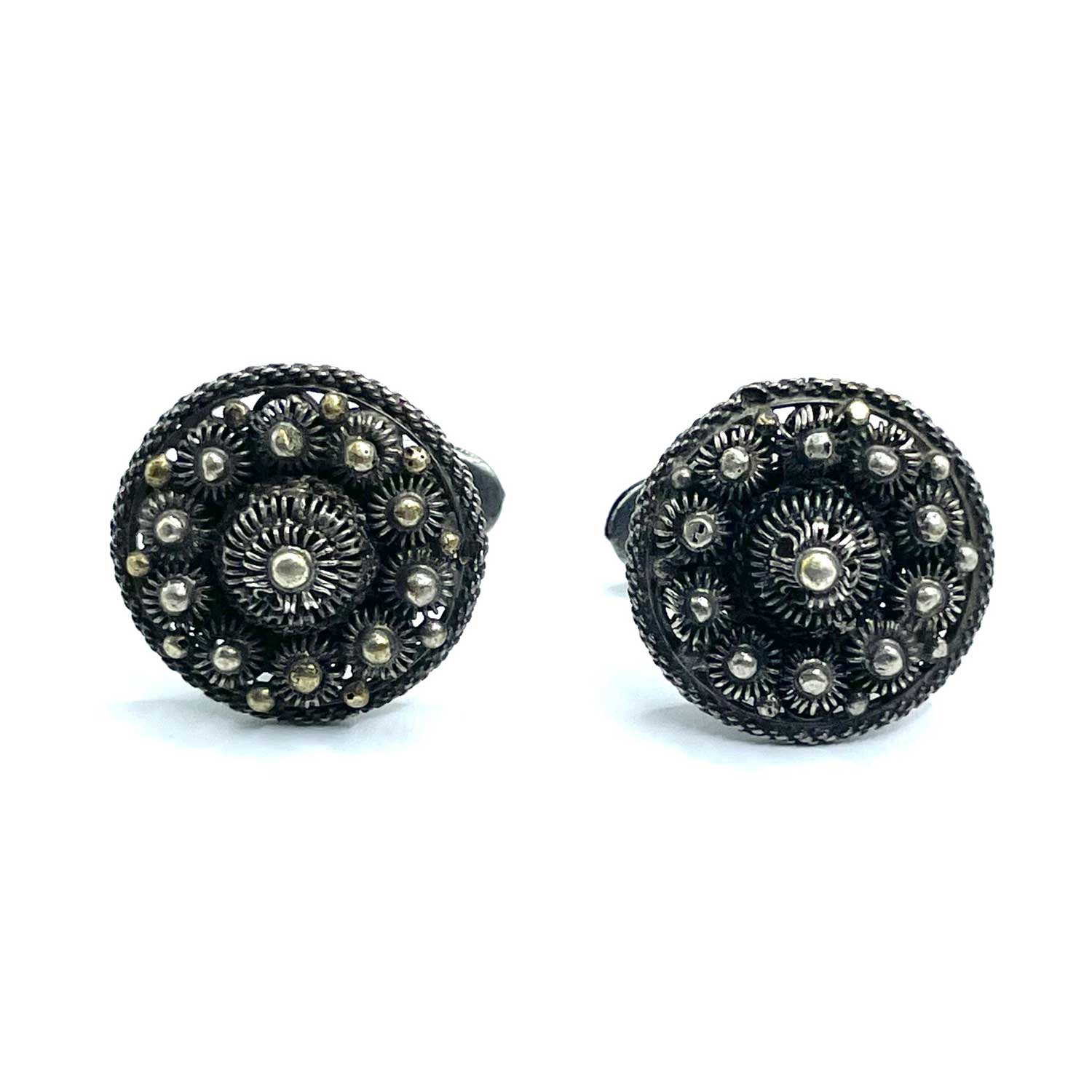 Silver wire work cufflinks