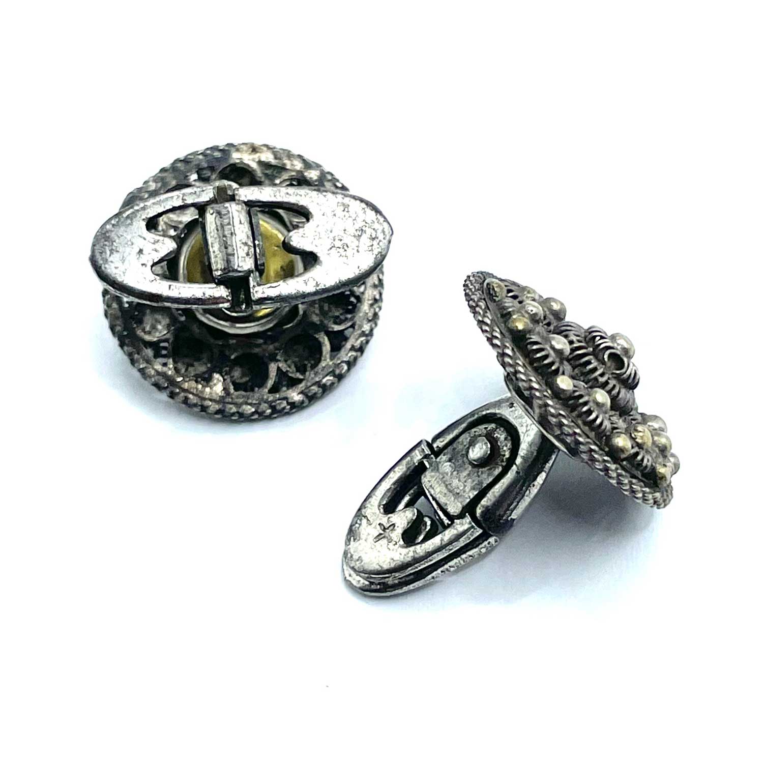 Silver wire work cufflinks