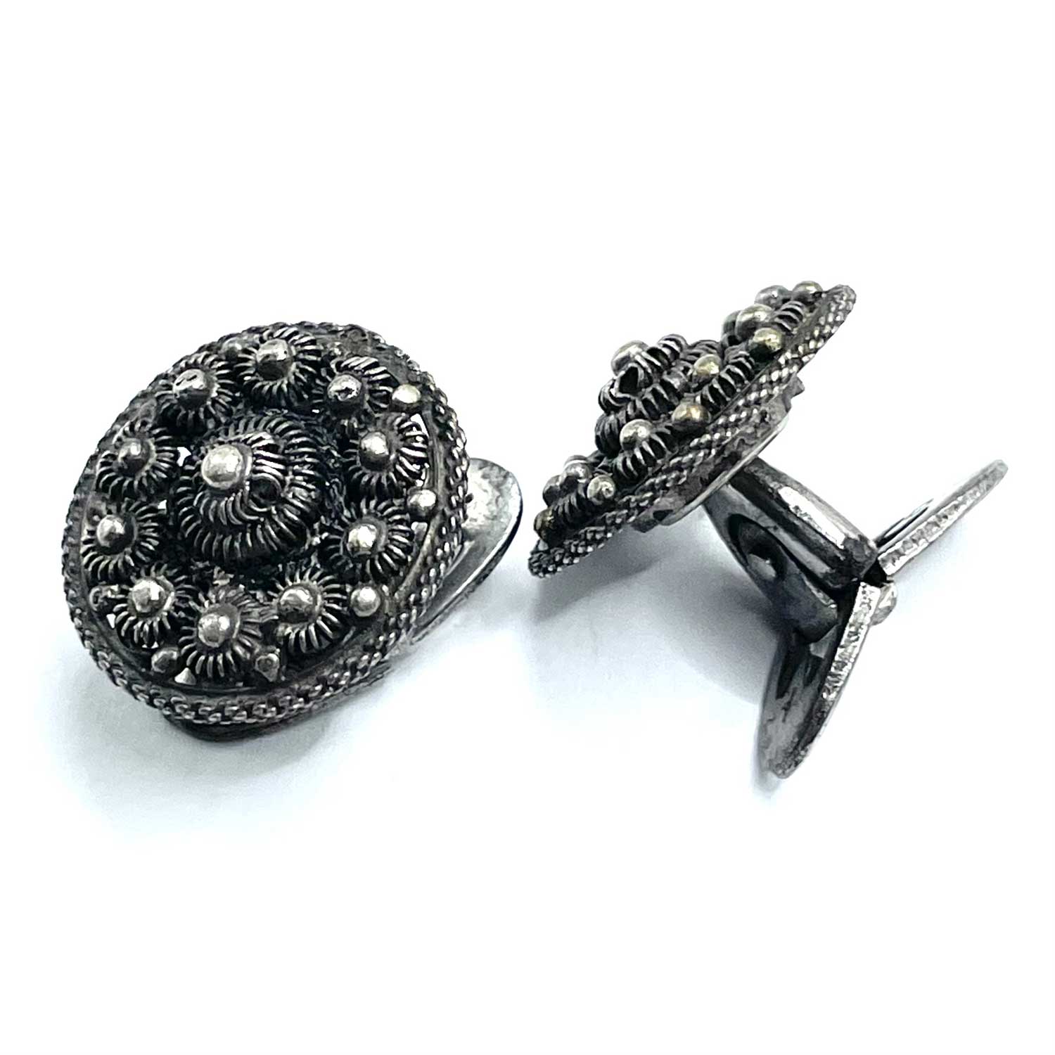 Silver wire work cufflinks