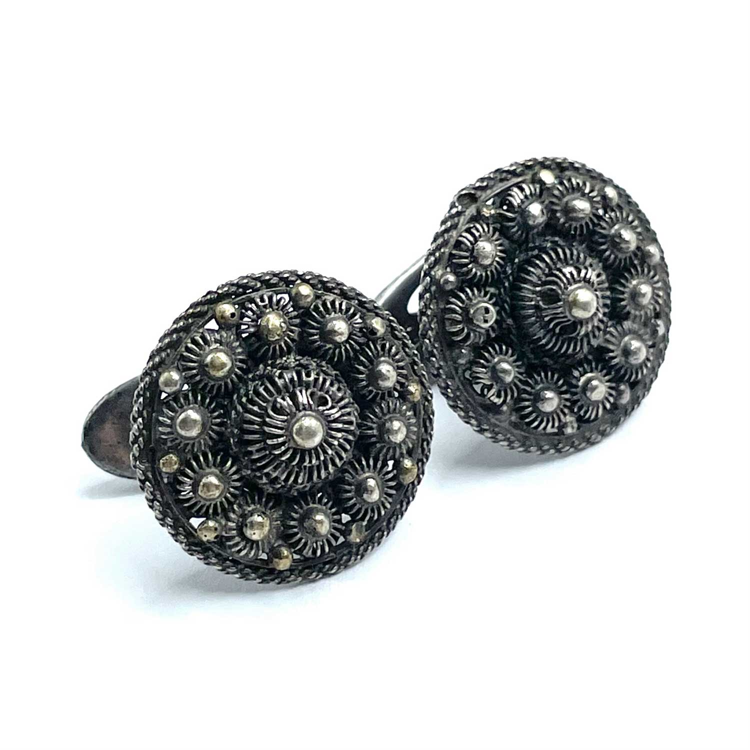 Silver wire work cufflinks