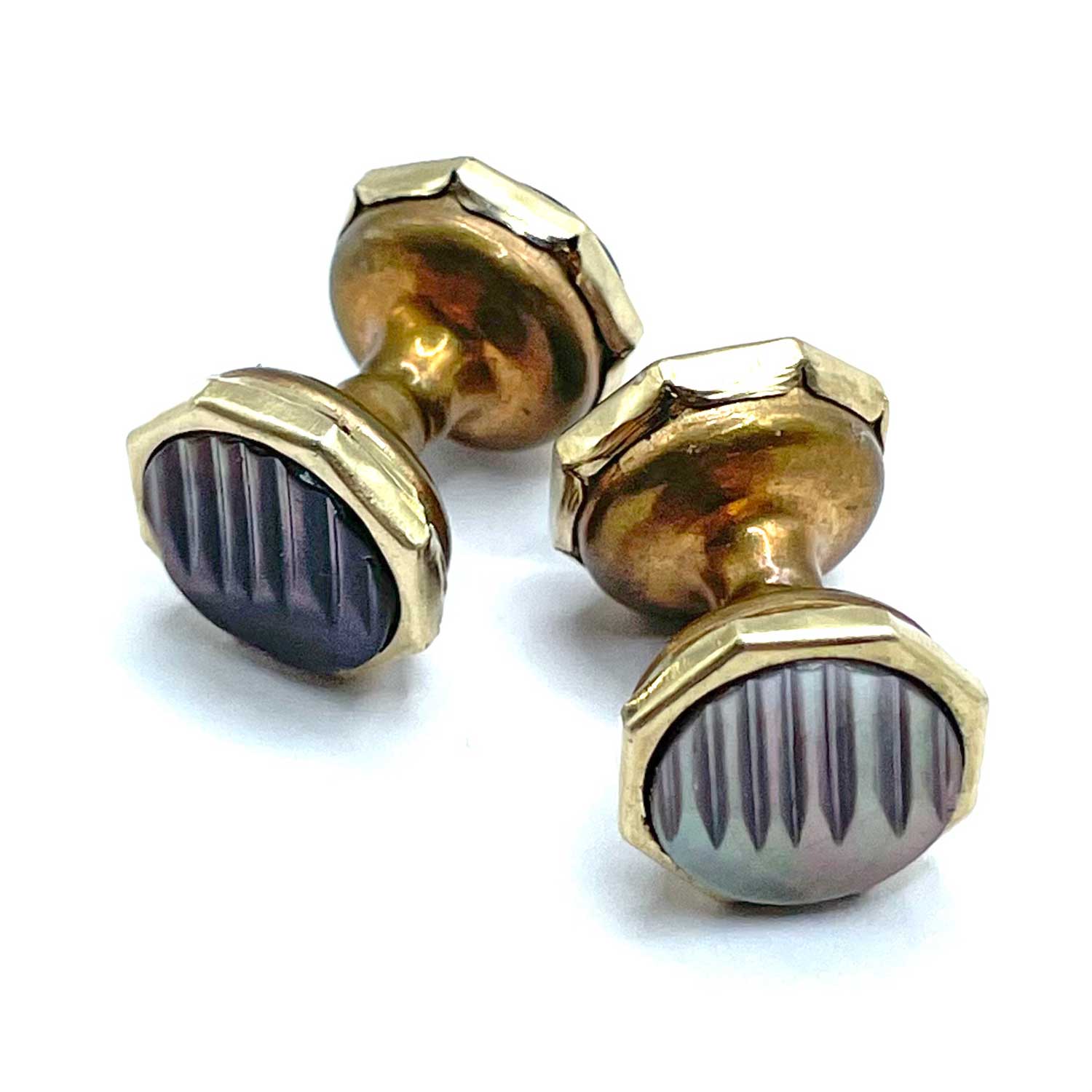 French Art Deco abalone cuff links