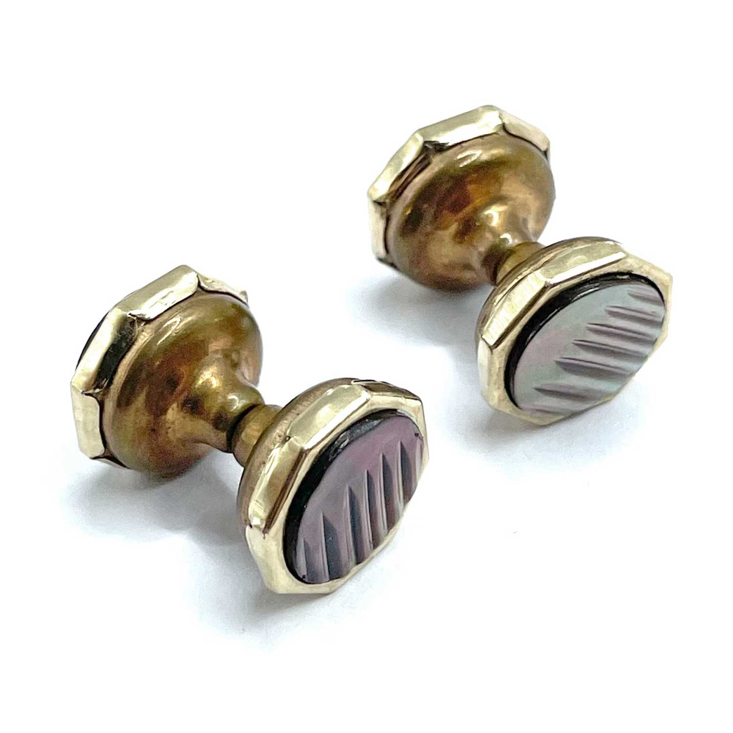 French Art Deco abalone cuff links