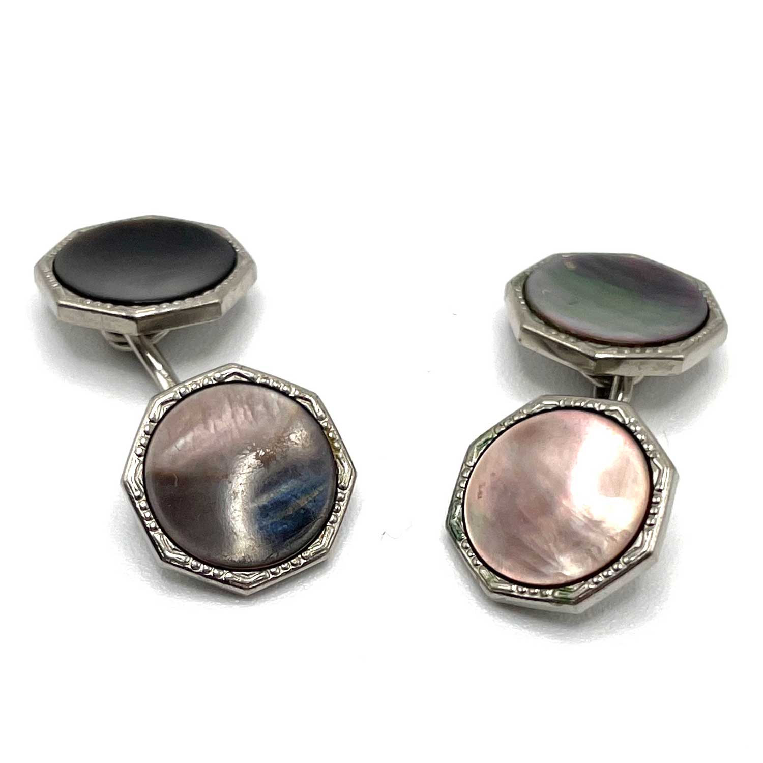 Swank Art Deco Abalone Cuff Links