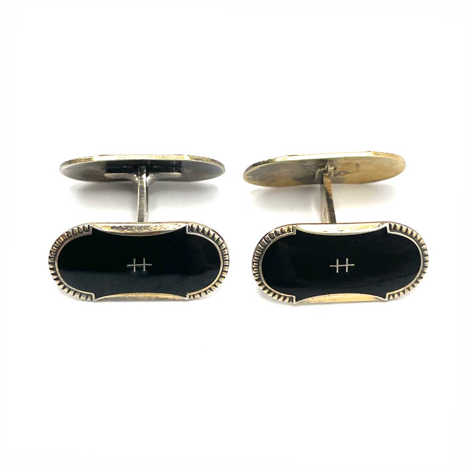 Enameled Norwegian Hjortdahl sterling silver cufflinks