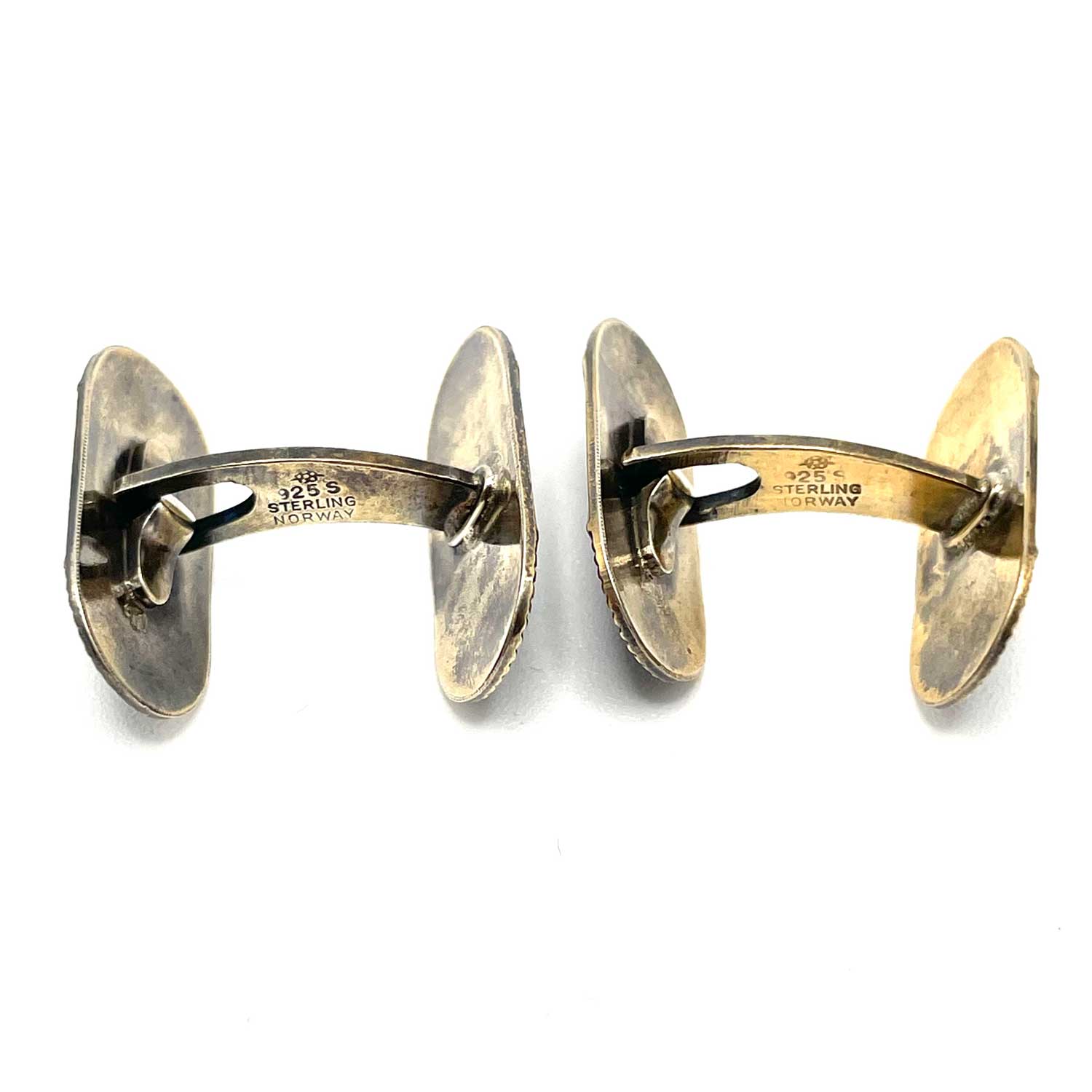 Enameled Norwegian Hjortdahl sterling silver cufflinks