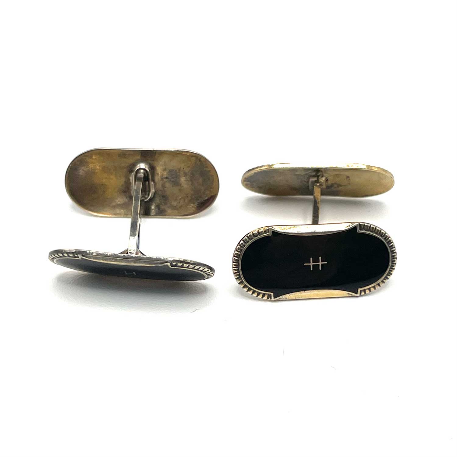 Enameled Norwegian Hjortdahl sterling silver cufflinks