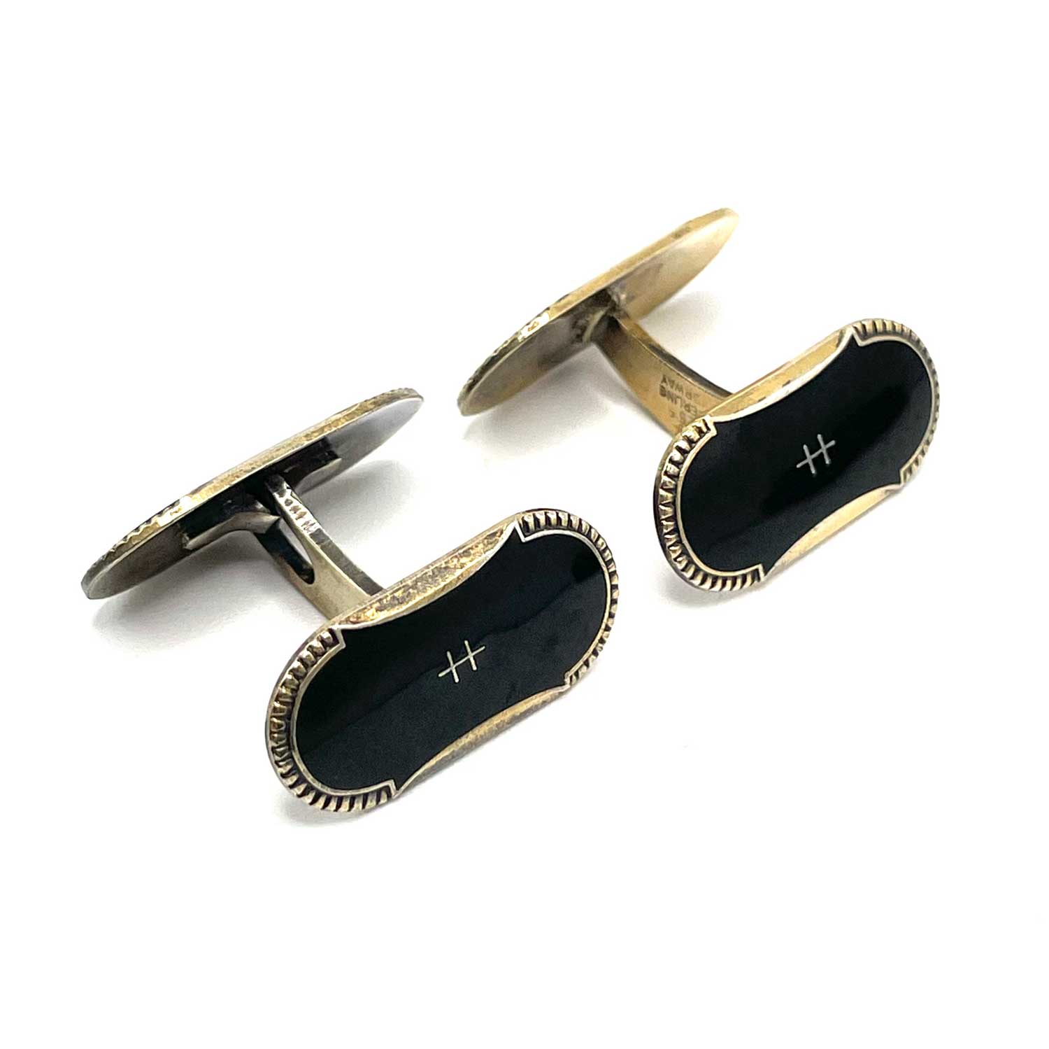 Enameled Norwegian Hjortdahl sterling silver cufflinks