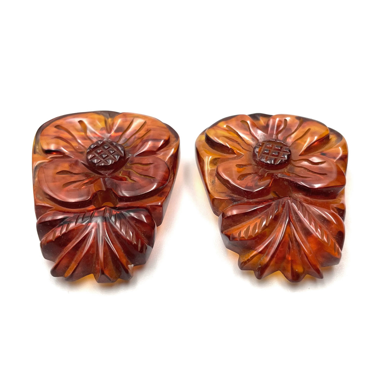 Pair of bakelite dress clips