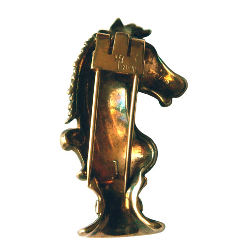 1940's Trifari sterling knight dress clip
