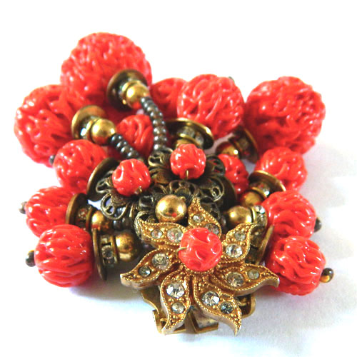 1930's Miriam Haskell dress clip