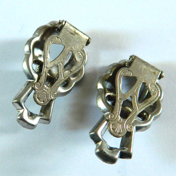 1930's art deco rhinestone shoe clips