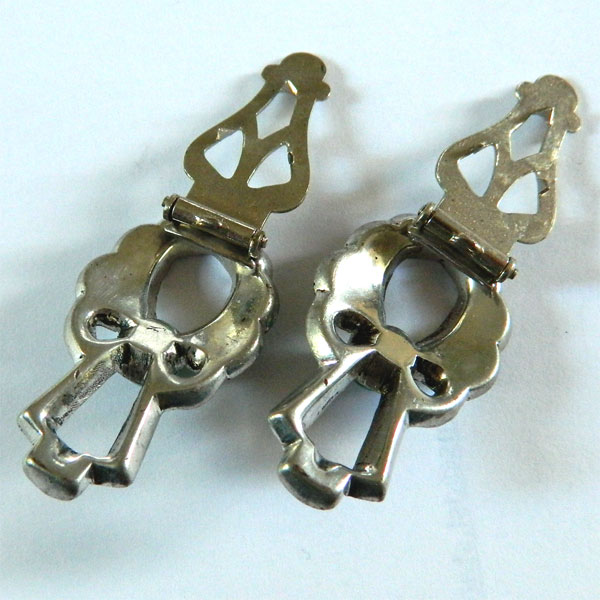 1930's art deco rhinestone shoe clips