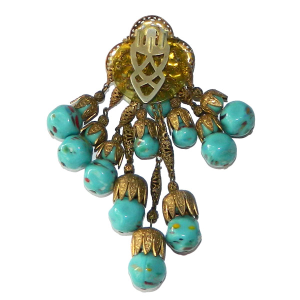 1930s Miriam Haskell dress clip