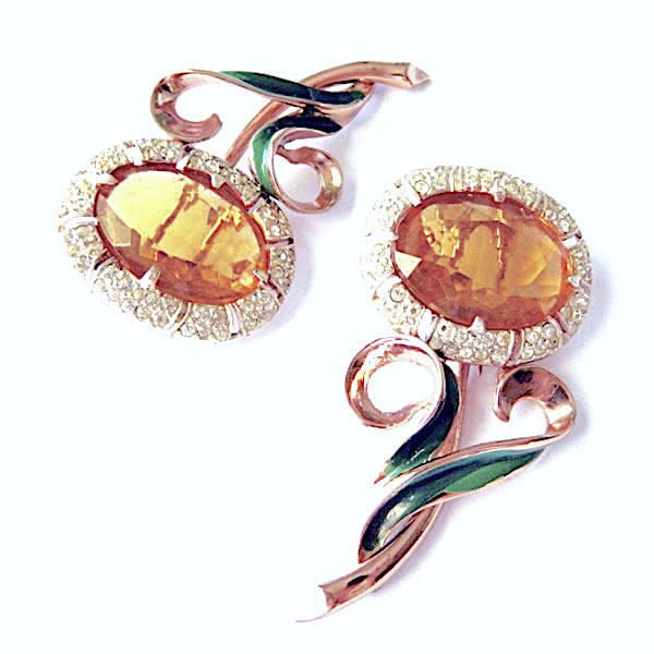 1940's sterling dress clips