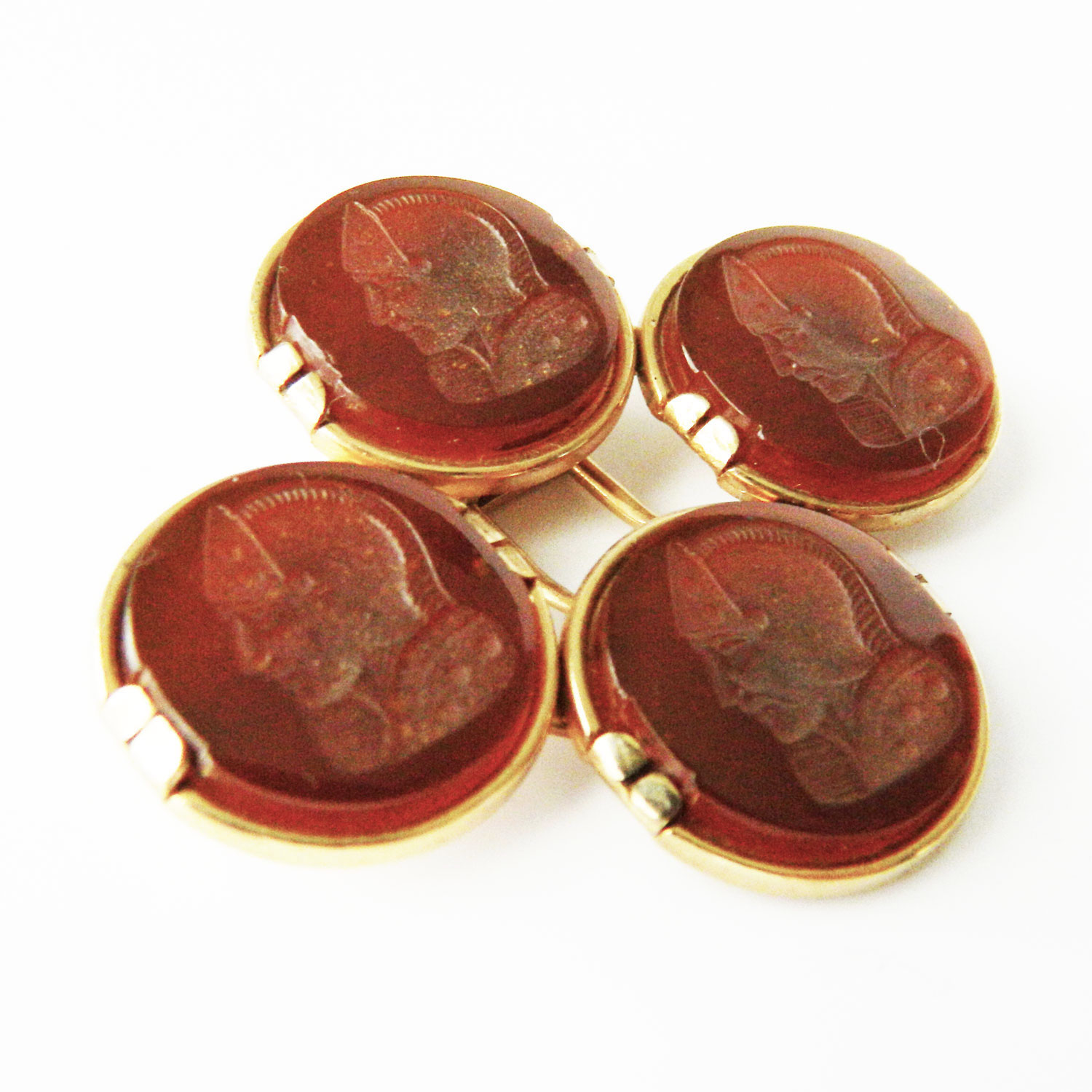 Genuine carnelian dress clip