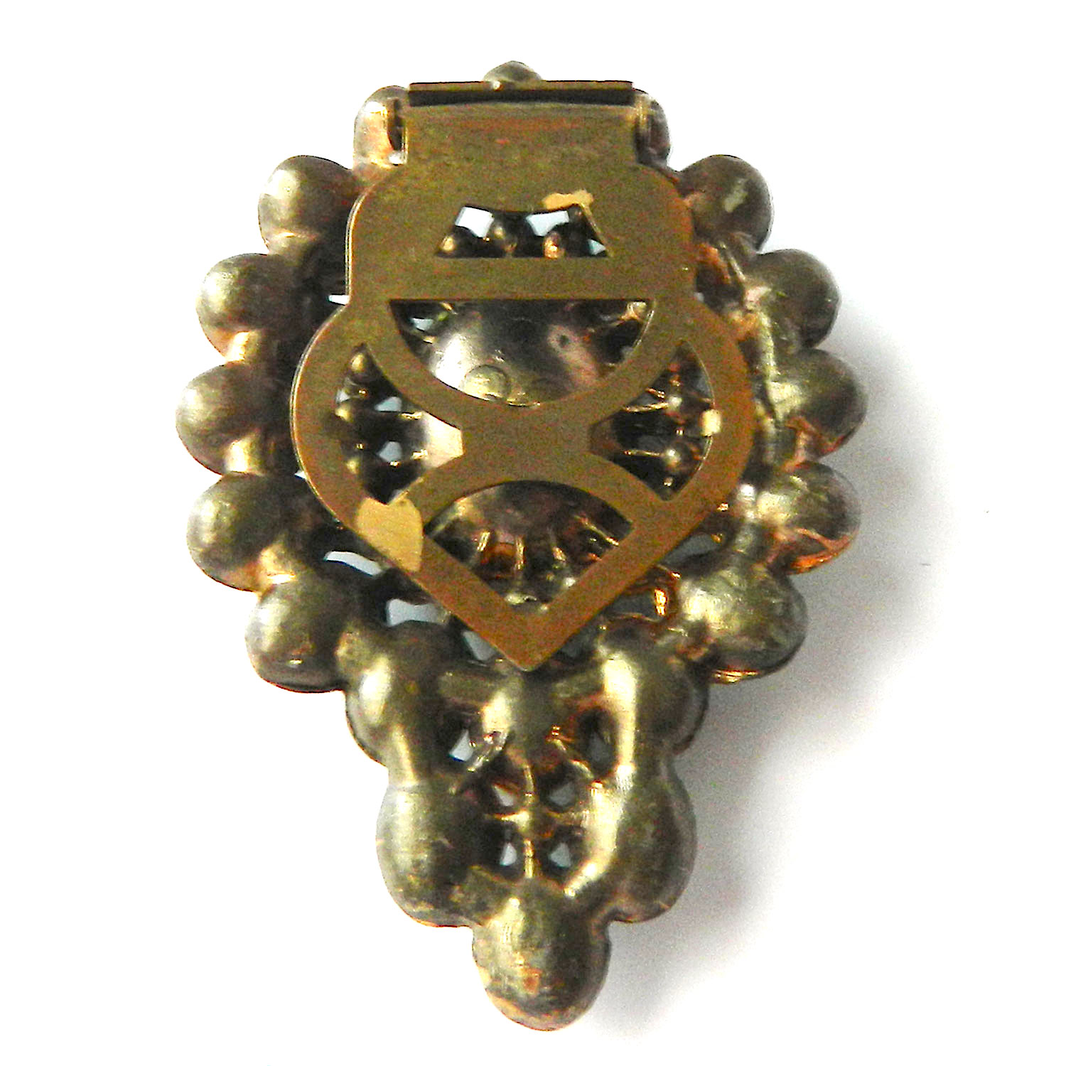 green rhinestone dress clip