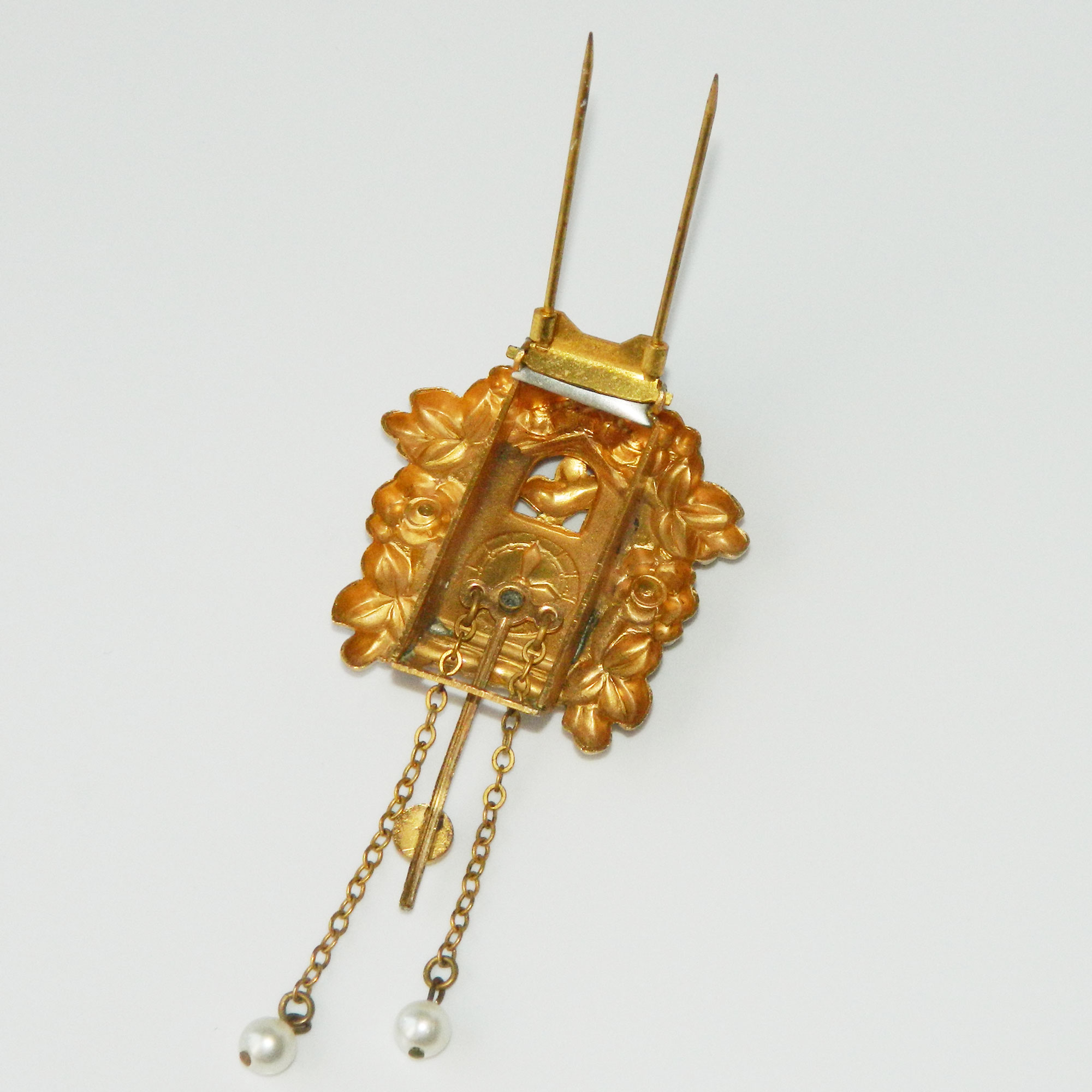 Coro Cuckoo Clock Dress Clip