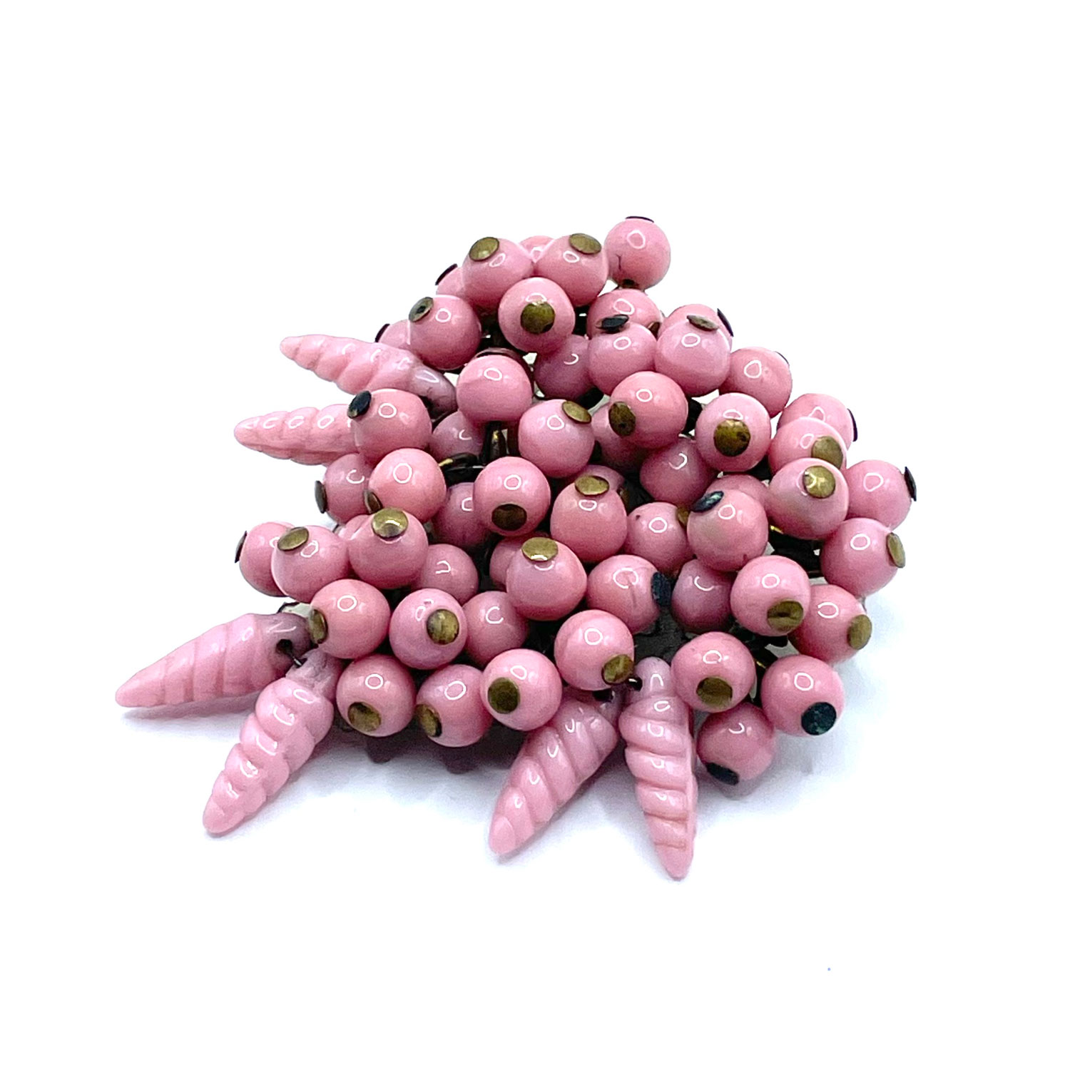 1930s Pink Beaded Dress Clip