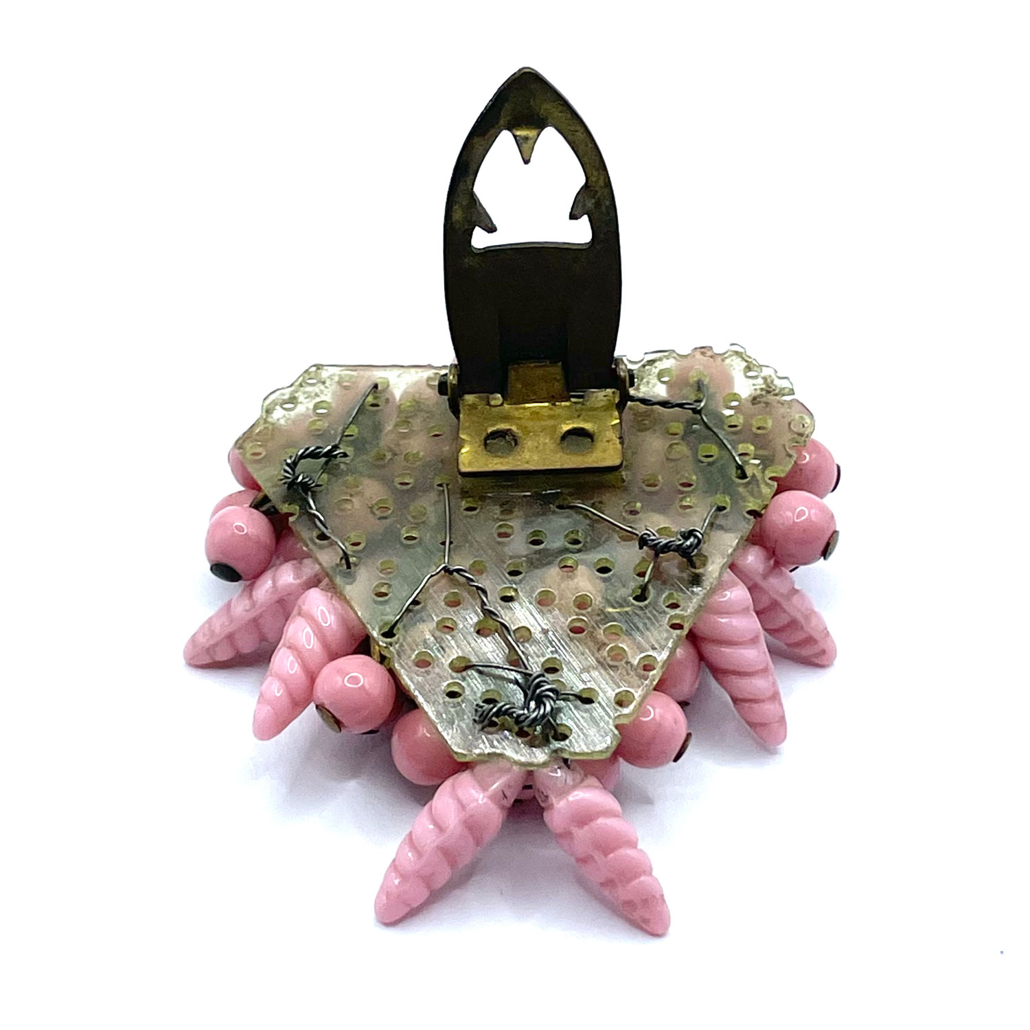 1930s Pink Beaded Dress Clip