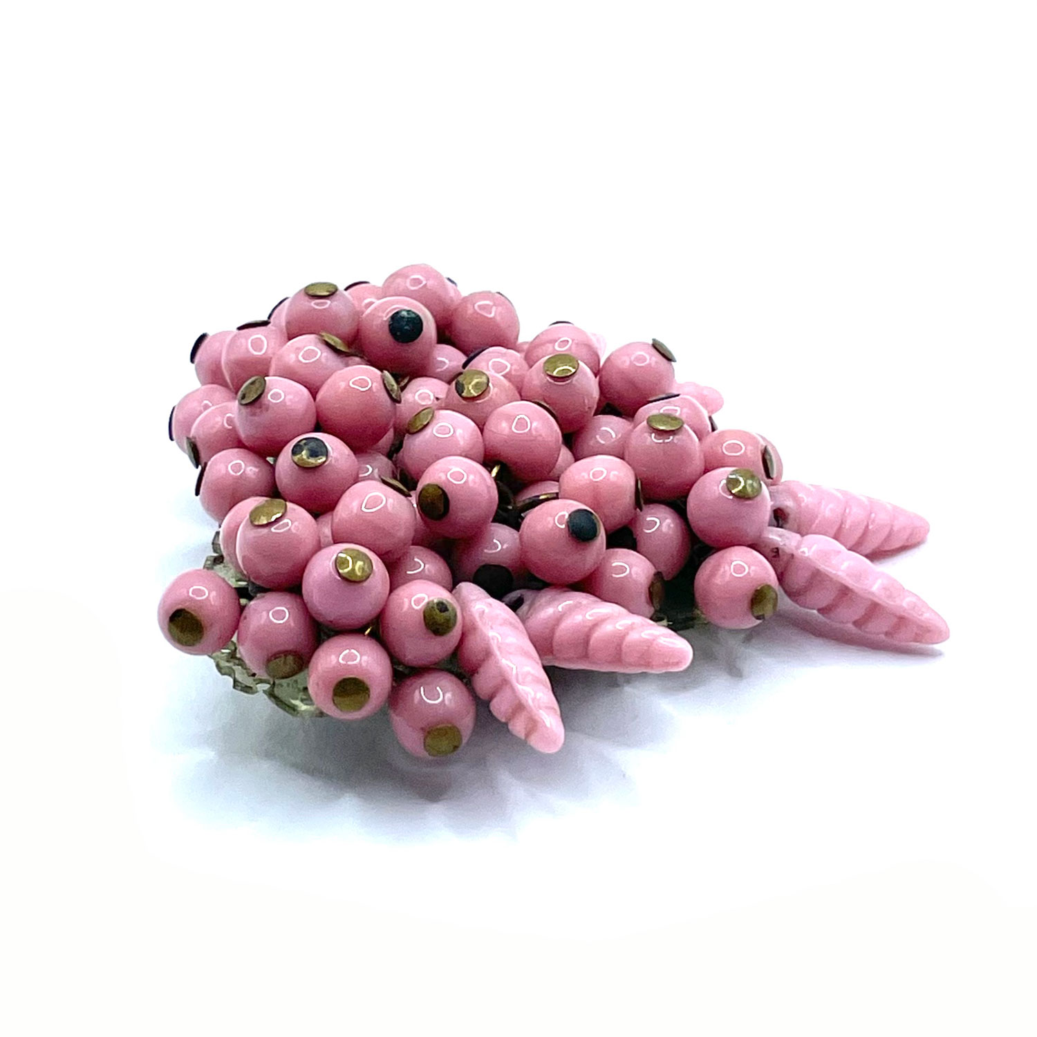 1930s Pink Beaded Dress Clip