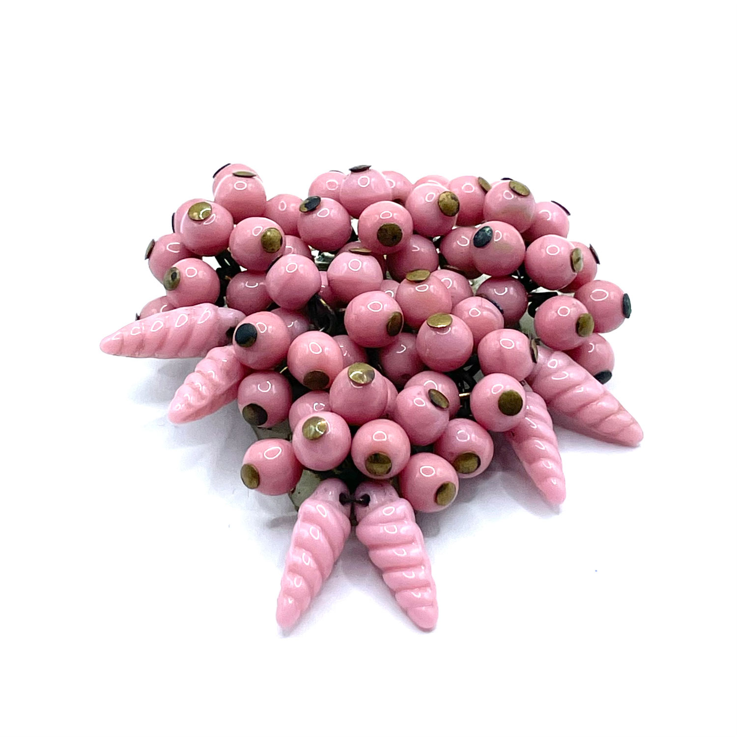 1930s Pink Beaded Dress Clip