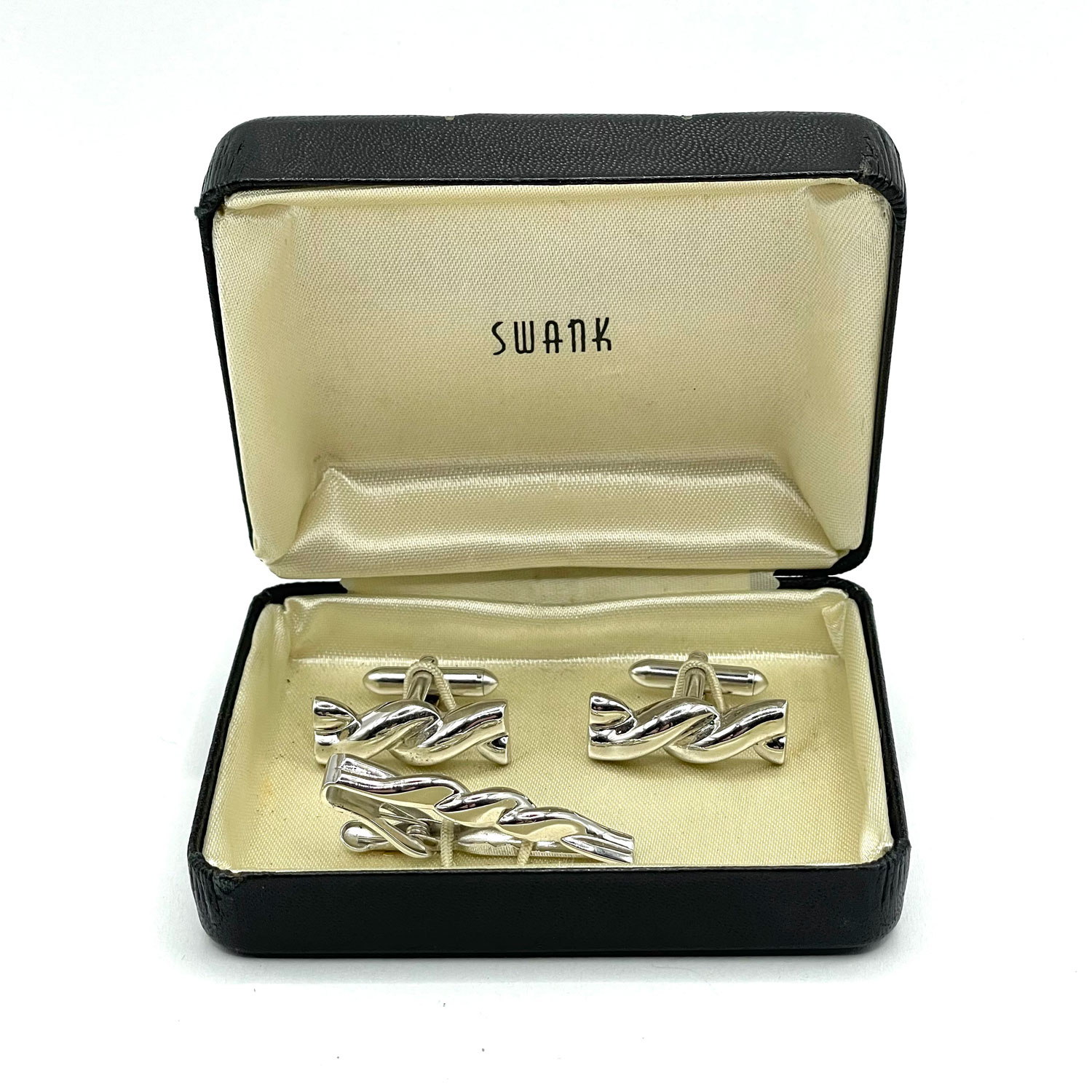 1950s Swank cufflink and tie clip set
