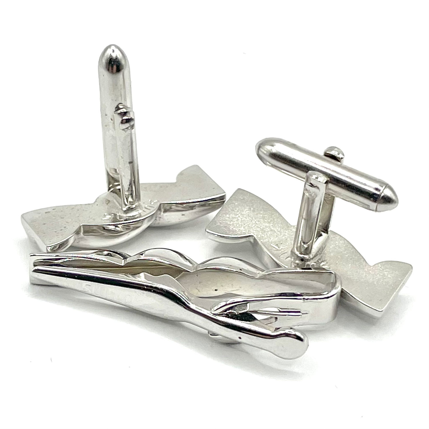 1950s Swank cufflink and tie clip set